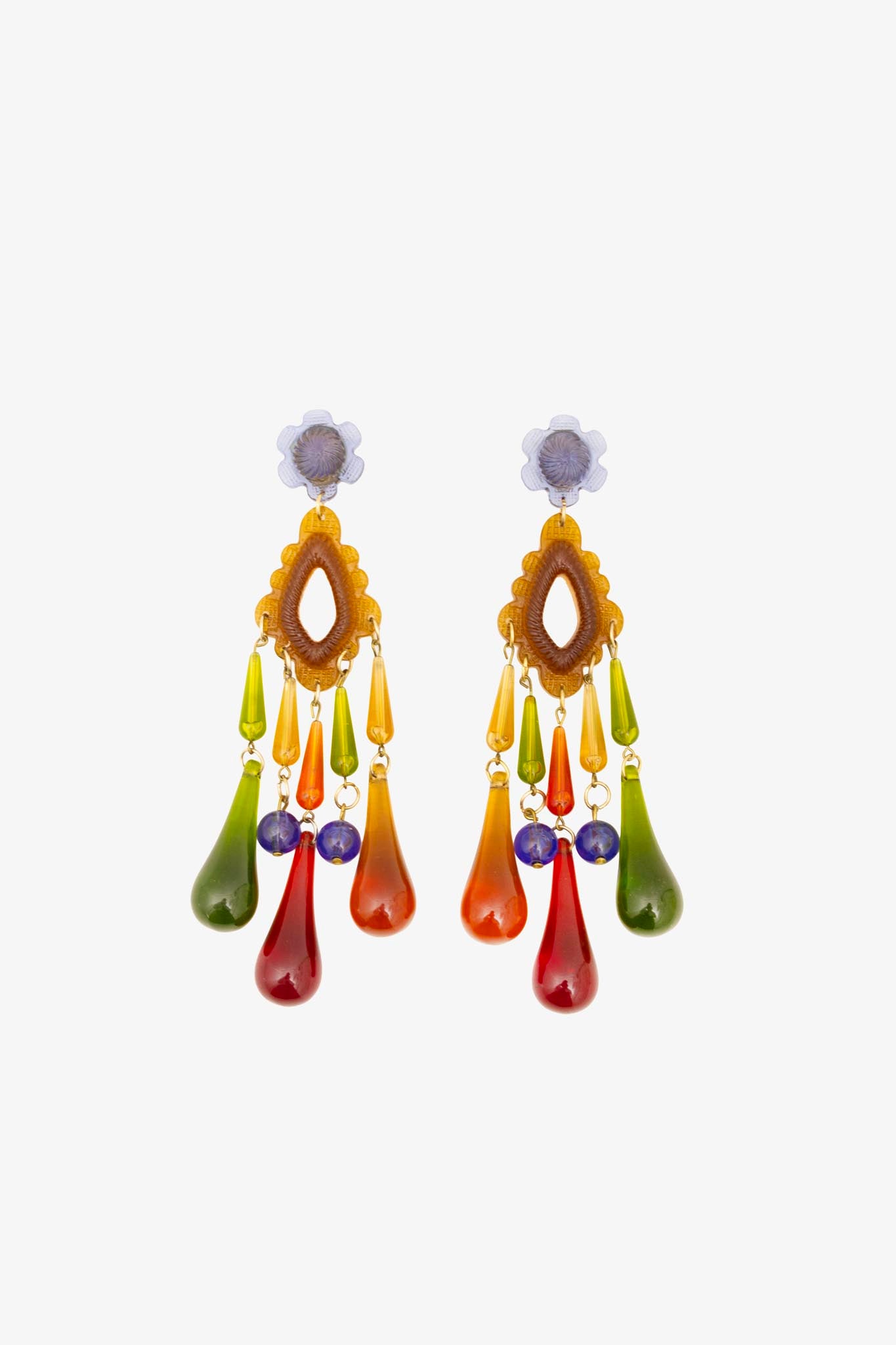 Vintage Italiaanse kunststoffen chandelier oorclips