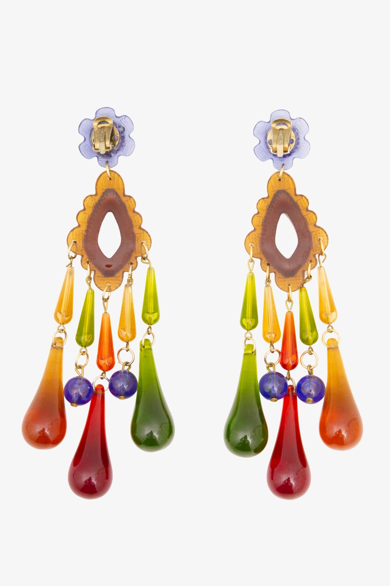 Vintage Italiaanse kunststoffen chandelier oorclips
