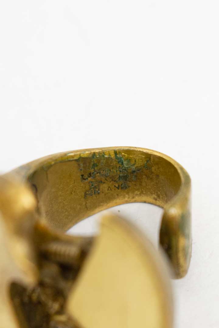 Bjorn Weckstrom Lapponia modernistische / brutalistische ring brons