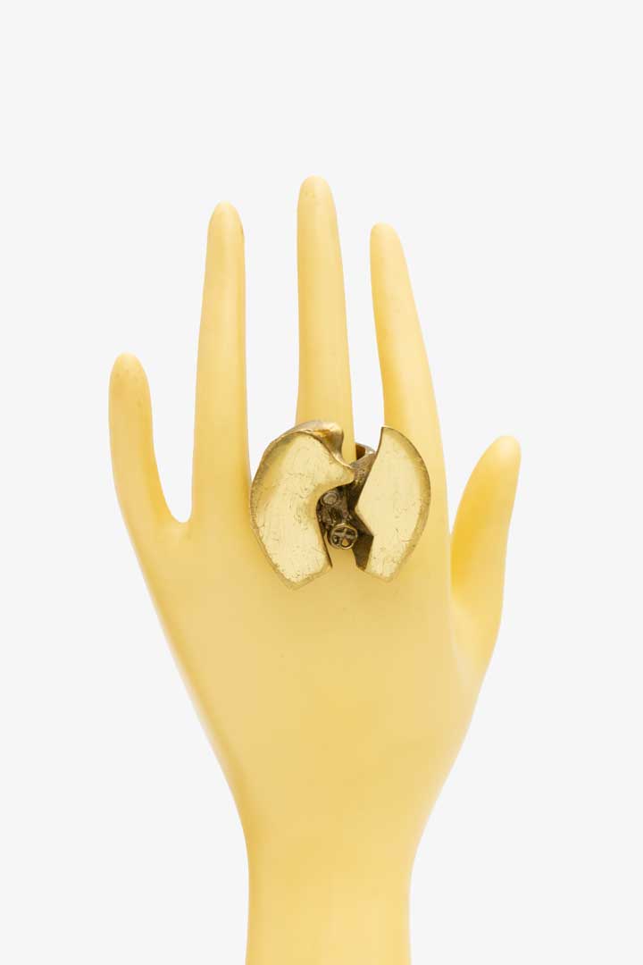 Bjorn Weckstrom Lapponia modernistische / brutalistische ring brons