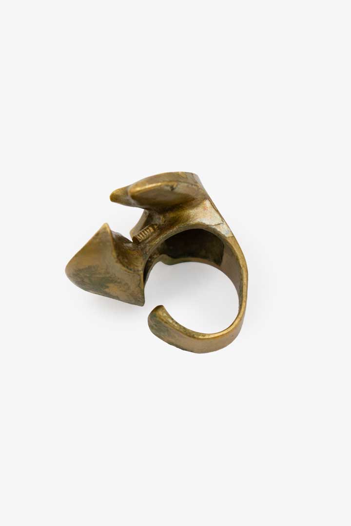 Bjorn Weckstrom Lapponia modernistische / brutalistische ring brons