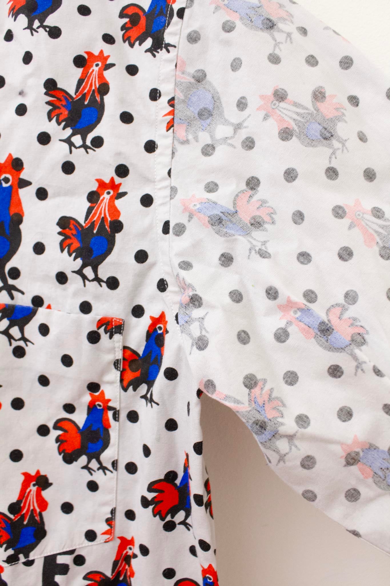 Comme des Garçons Black AD2013 katoenen hanen blouse met inside out mouwen