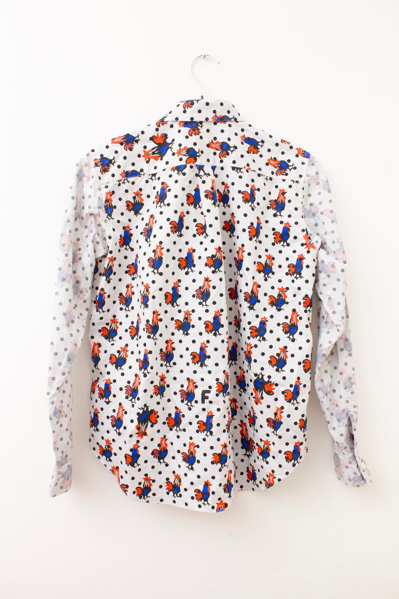 Comme des Garçons Black AD2013 katoenen hanen blouse met inside out mouwen