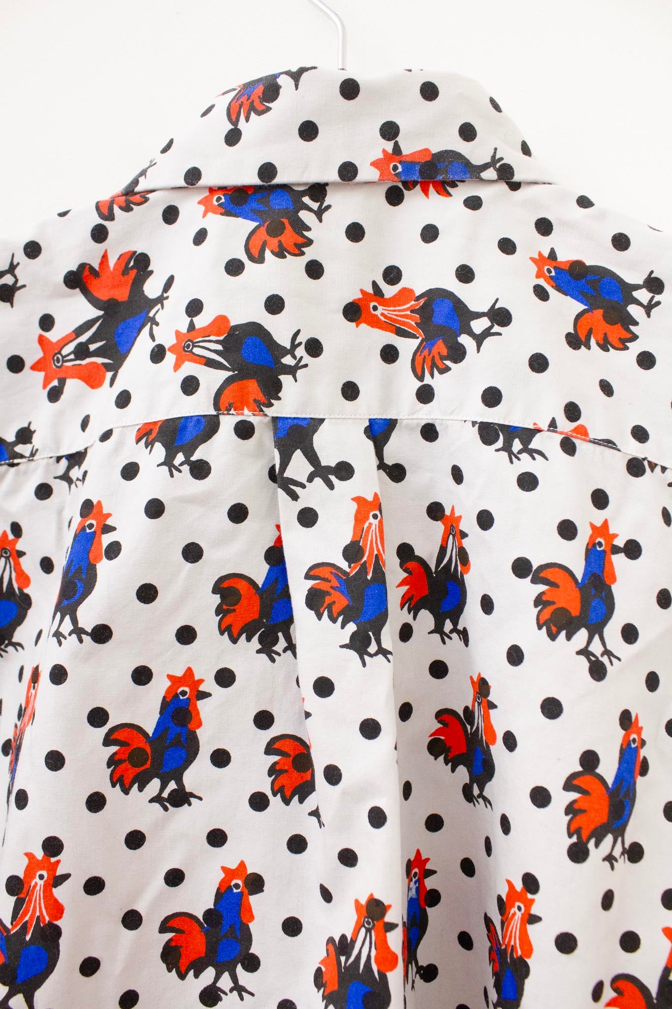 Comme des Garçons Black AD2013 katoenen hanen blouse met inside out mouwen