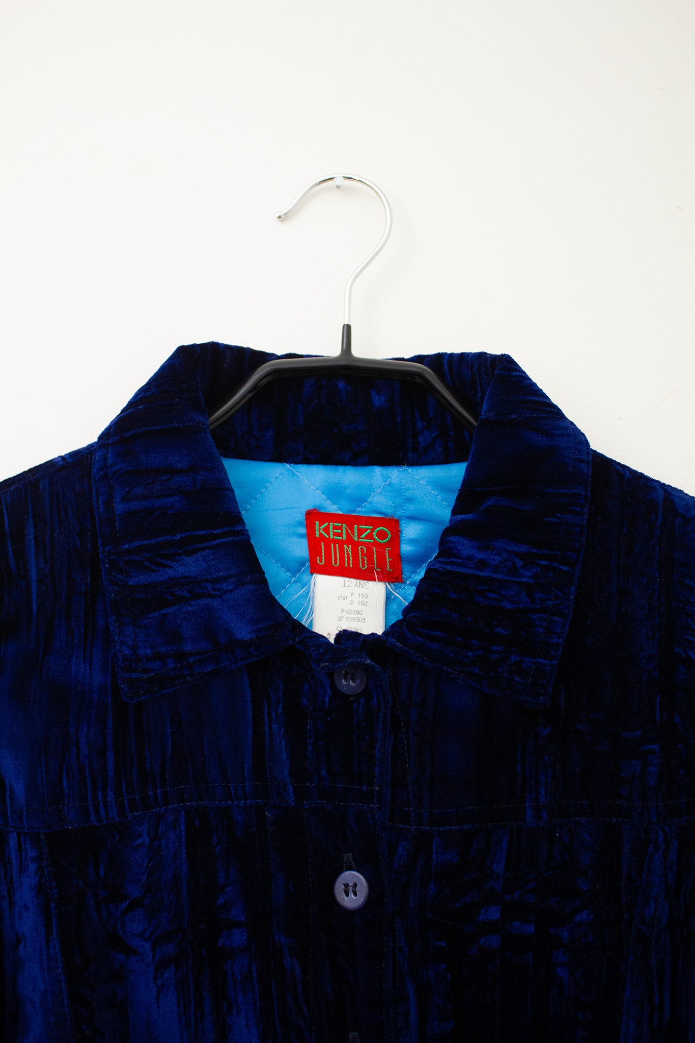 Blauw fluwelen Kenzo Jungle kinderjasje