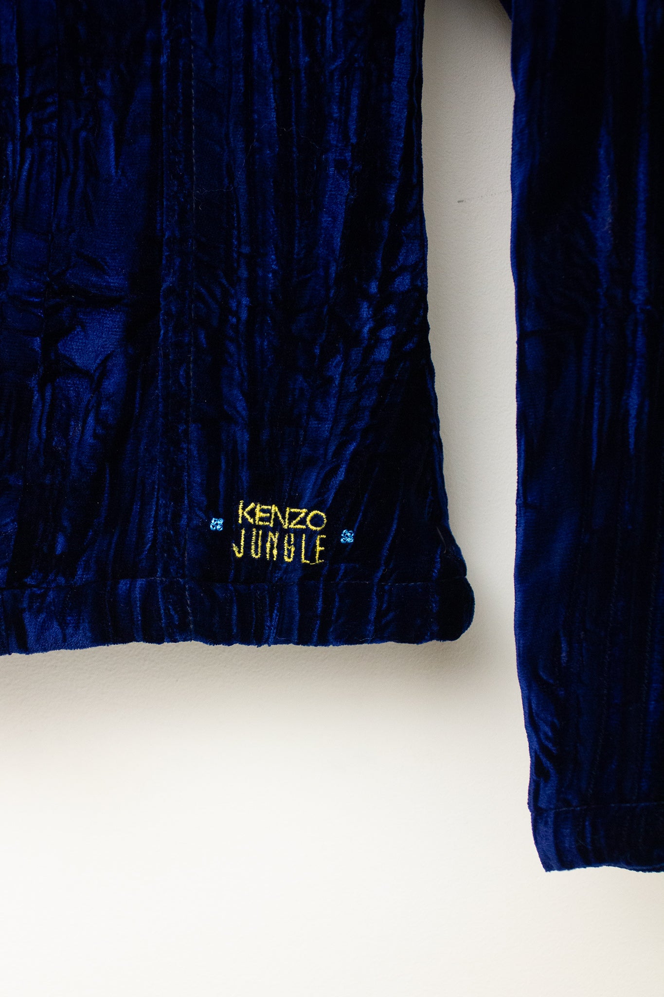 Blauw fluwelen Kenzo Jungle kinderjasje