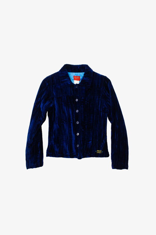 Blauw fluwelen Kenzo Jungle kinderjasje