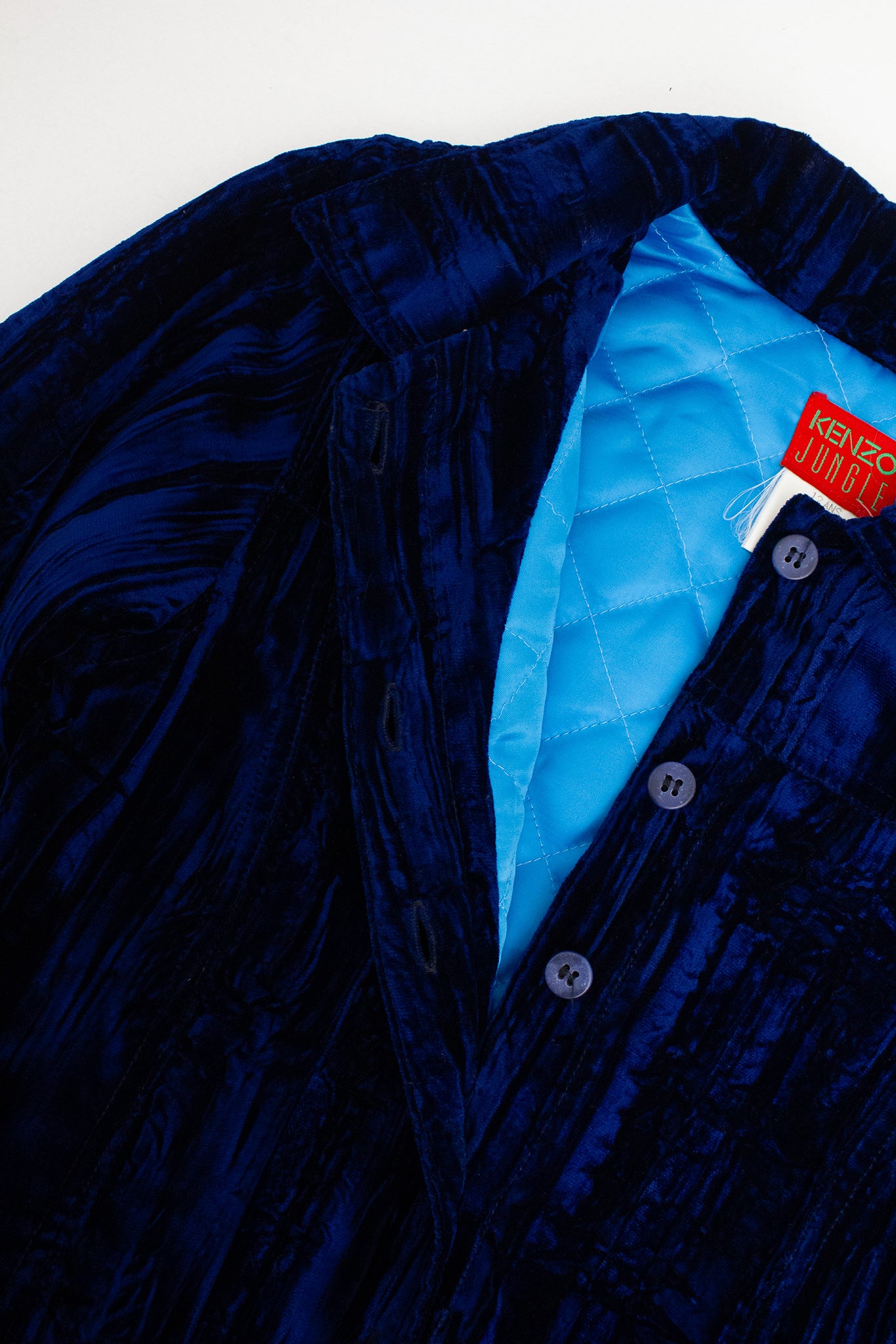 Blauw fluwelen Kenzo Jungle kinderjasje