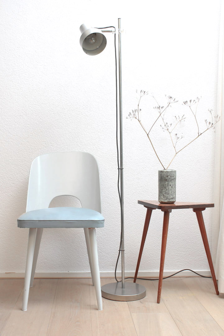 Blauw / grijze Oswald Haerdtl voor Thonet stoel