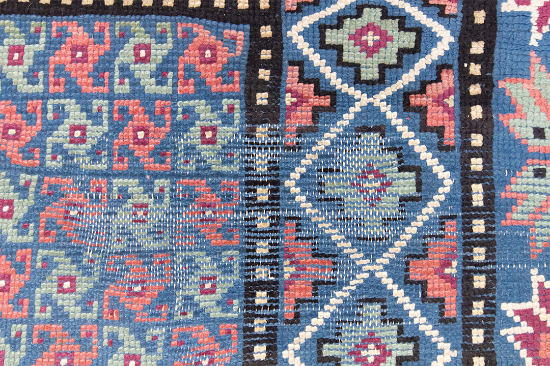 Blauw vintage vloerkleed met Perzisch patroon 293 x 213 cm