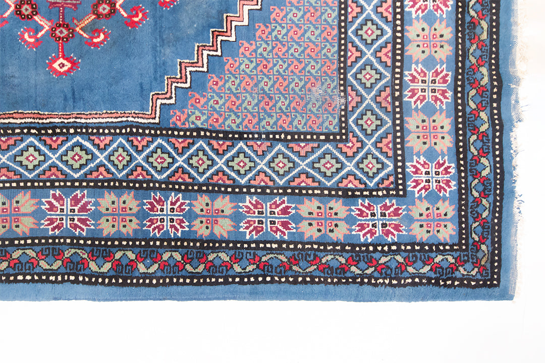 Blauw vintage vloerkleed met Perzisch patroon 293 x 213 cm