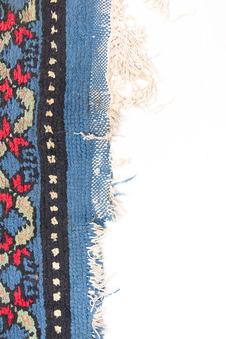 Blauw vintage vloerkleed met Perzisch patroon 293 x 213 cm