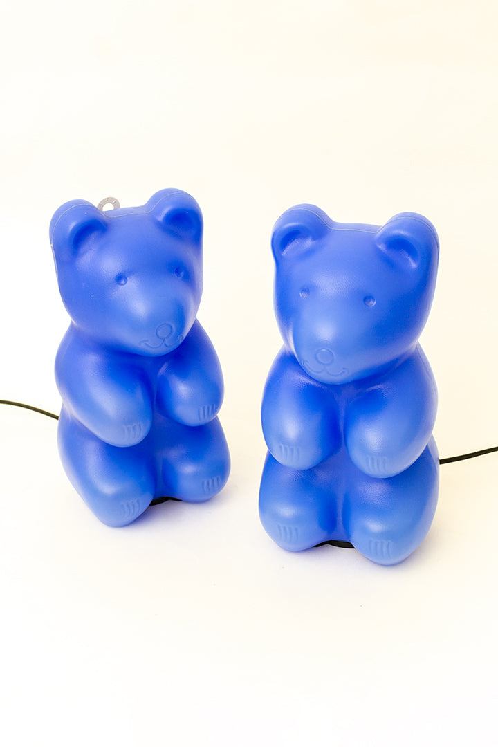 Blauwe gummy beer tafellamp/wandlamp Heico vintage jaren 70