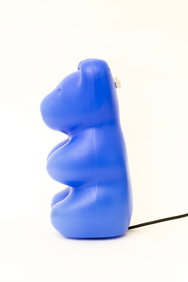 Blauwe gummy beer tafellamp/wandlamp Heico vintage jaren 70