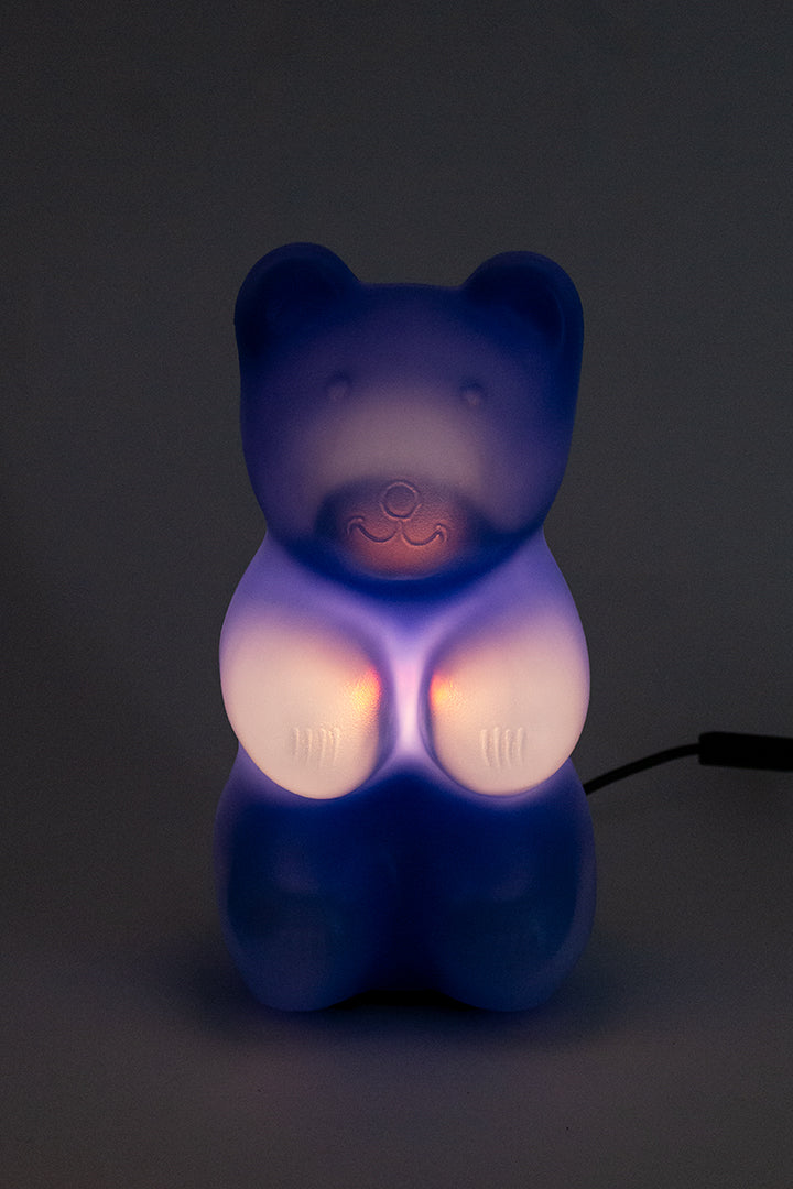 Blauwe gummy beer tafellamp/wandlamp Heico vintage jaren 70