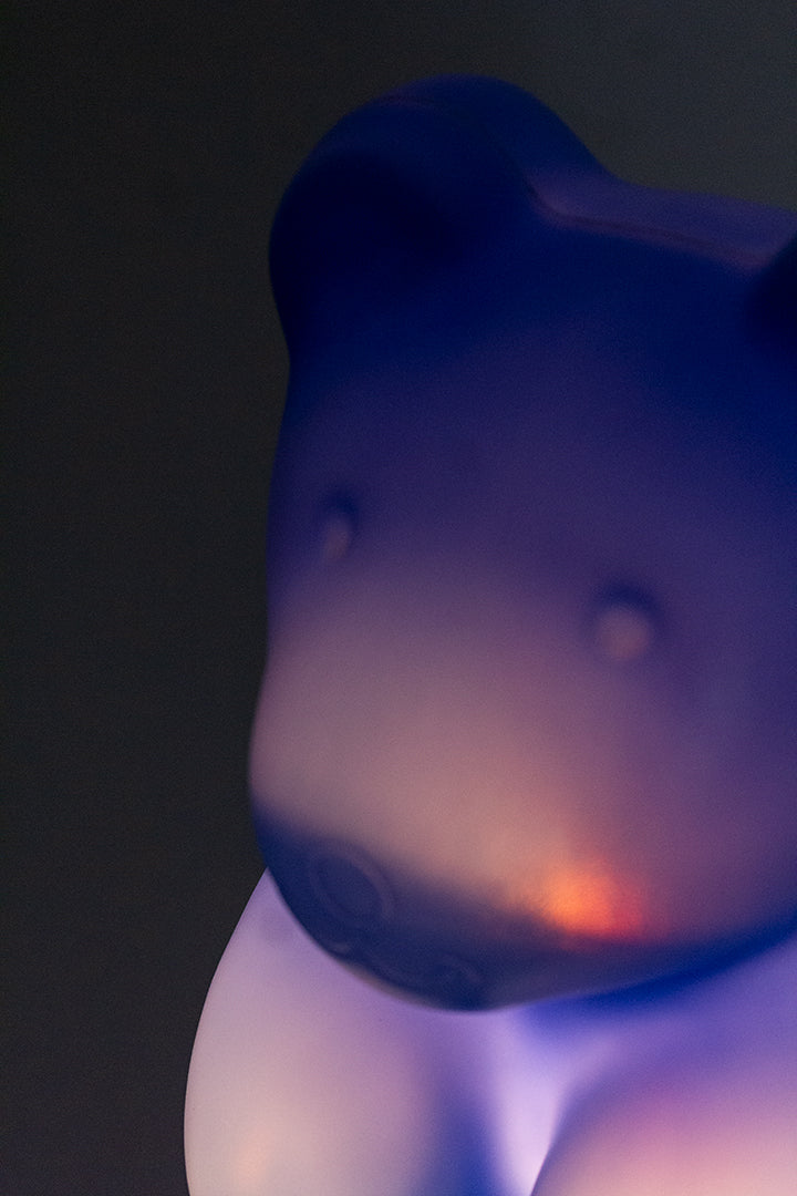 Blauwe gummy beer tafellamp/wandlamp Heico vintage jaren 70