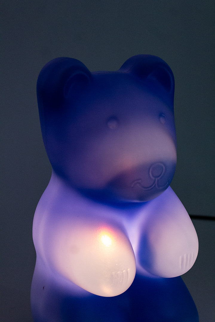 Blauwe gummy beer tafellamp/wandlamp Heico vintage jaren 70