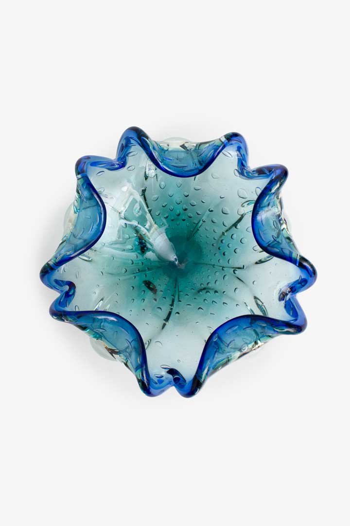 Blauwe murano bullicante schaal
