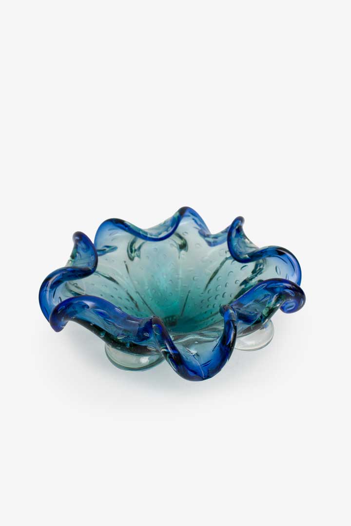 Blauwe murano bullicante schaal