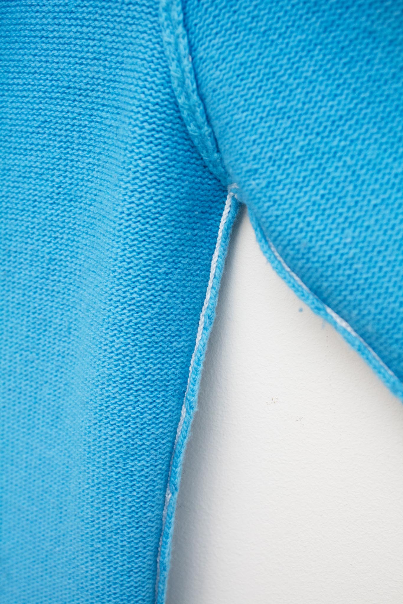 Blauw wol gebreide Margiela trui-jurk MM6 FW04
