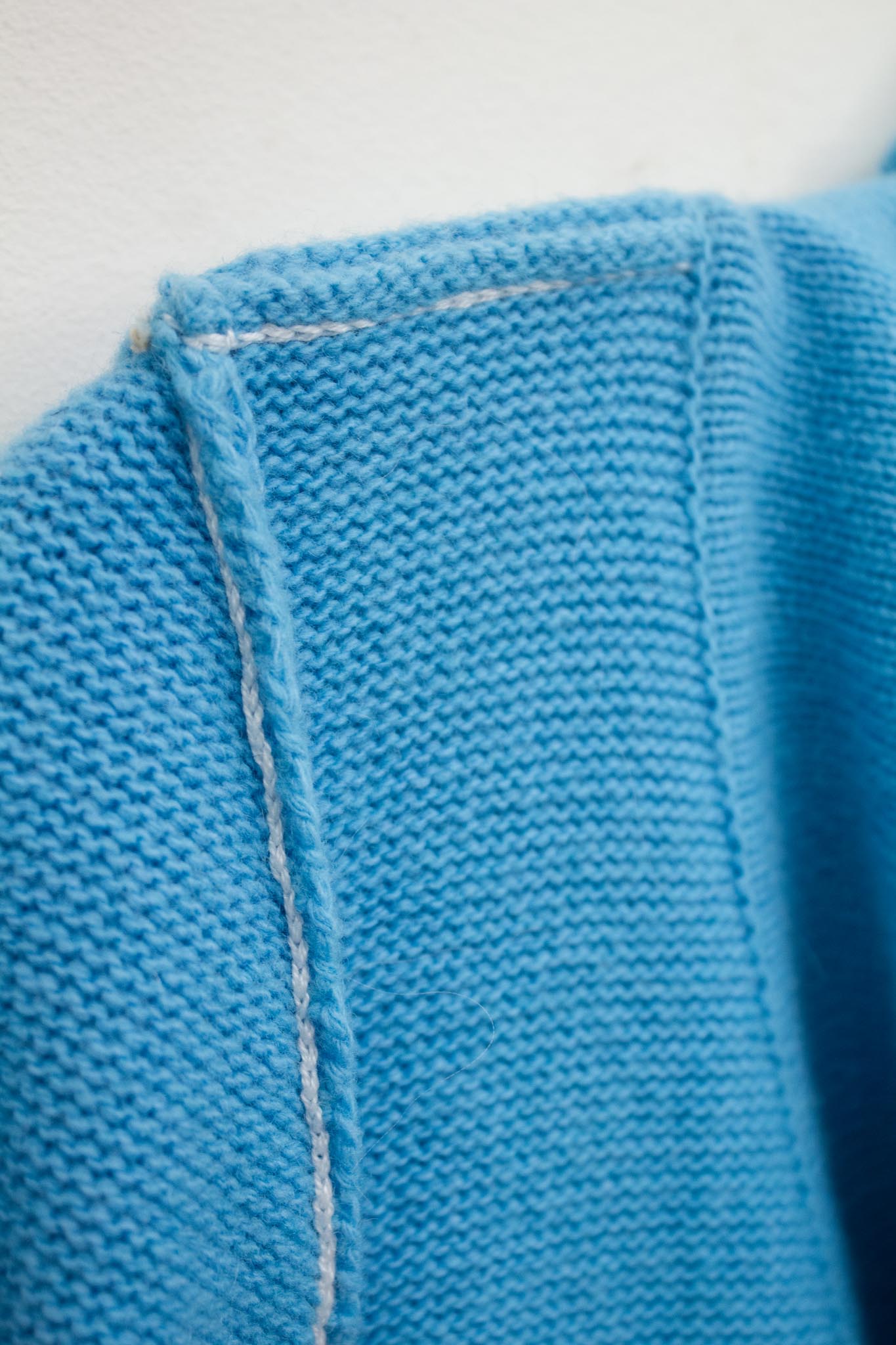 Blauw wol gebreide Margiela trui-jurk MM6 FW04
