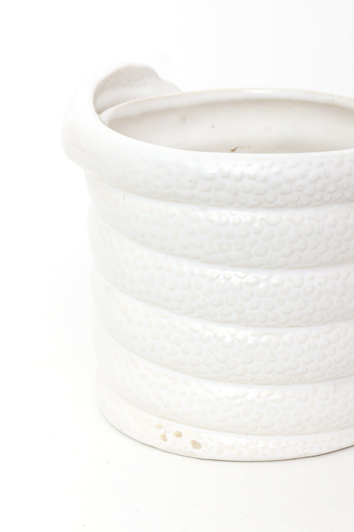 Bloempot met slang en vergulde details vintage