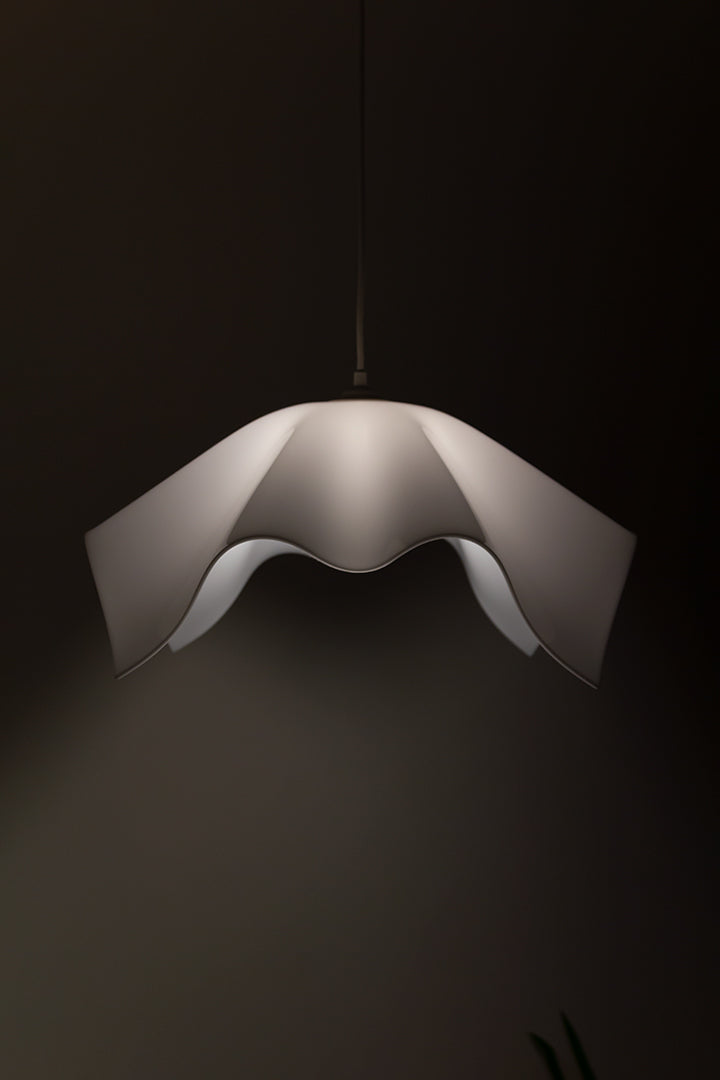 Bony Design hanglamp wit geplooid ‘papier’ vintage