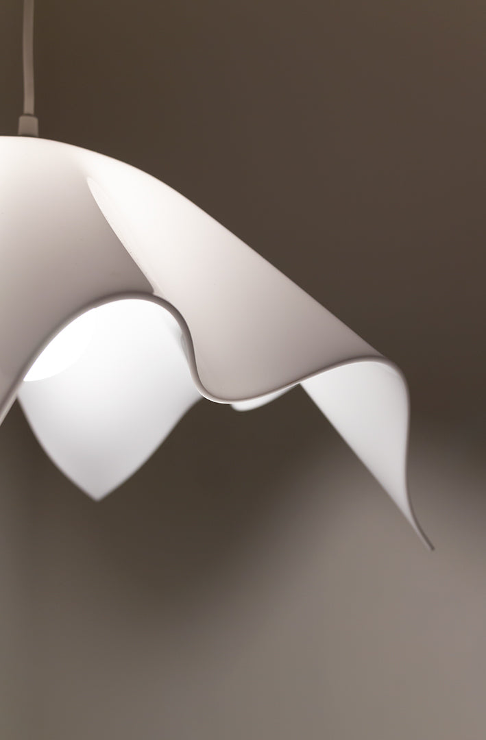 Bony Design hanglamp wit geplooid ‘papier’ vintage
