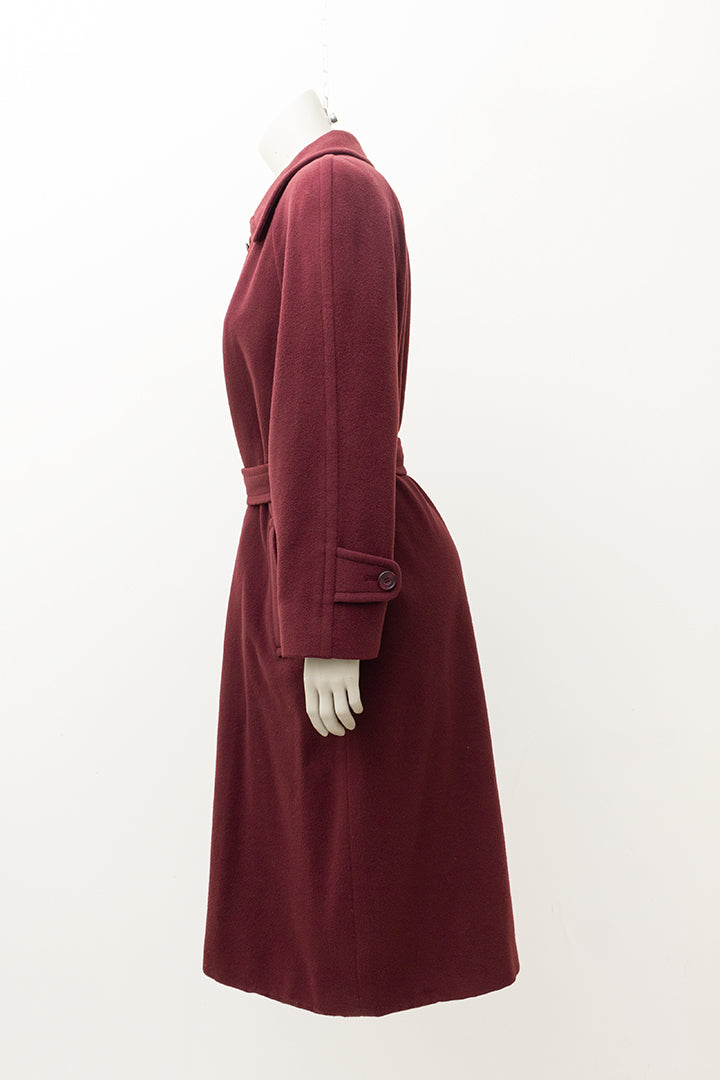 Bordeauxrode vintage wollen jas Aquascutum