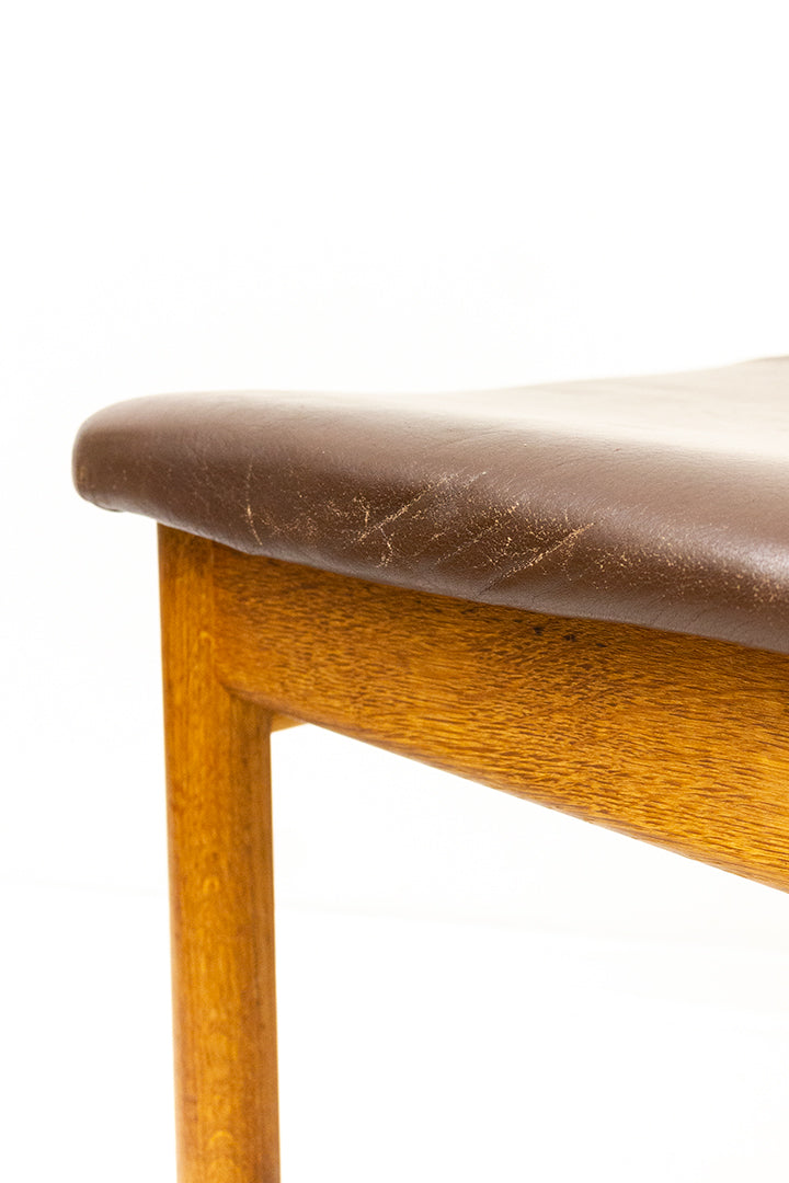 Børge Mogensen BM3236 houten stoel met leren bekleding 1956