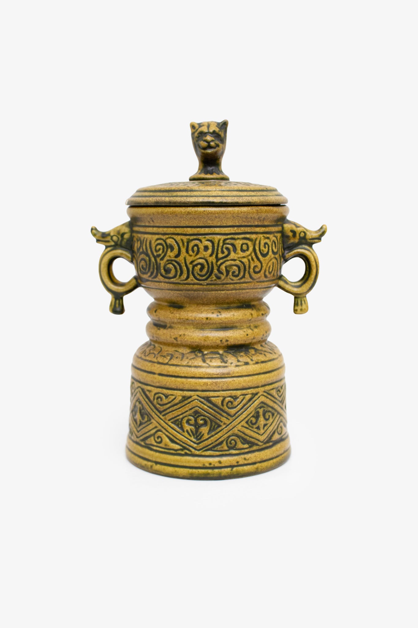 Bruine 70’s Jasba pot met deksel 5065-21