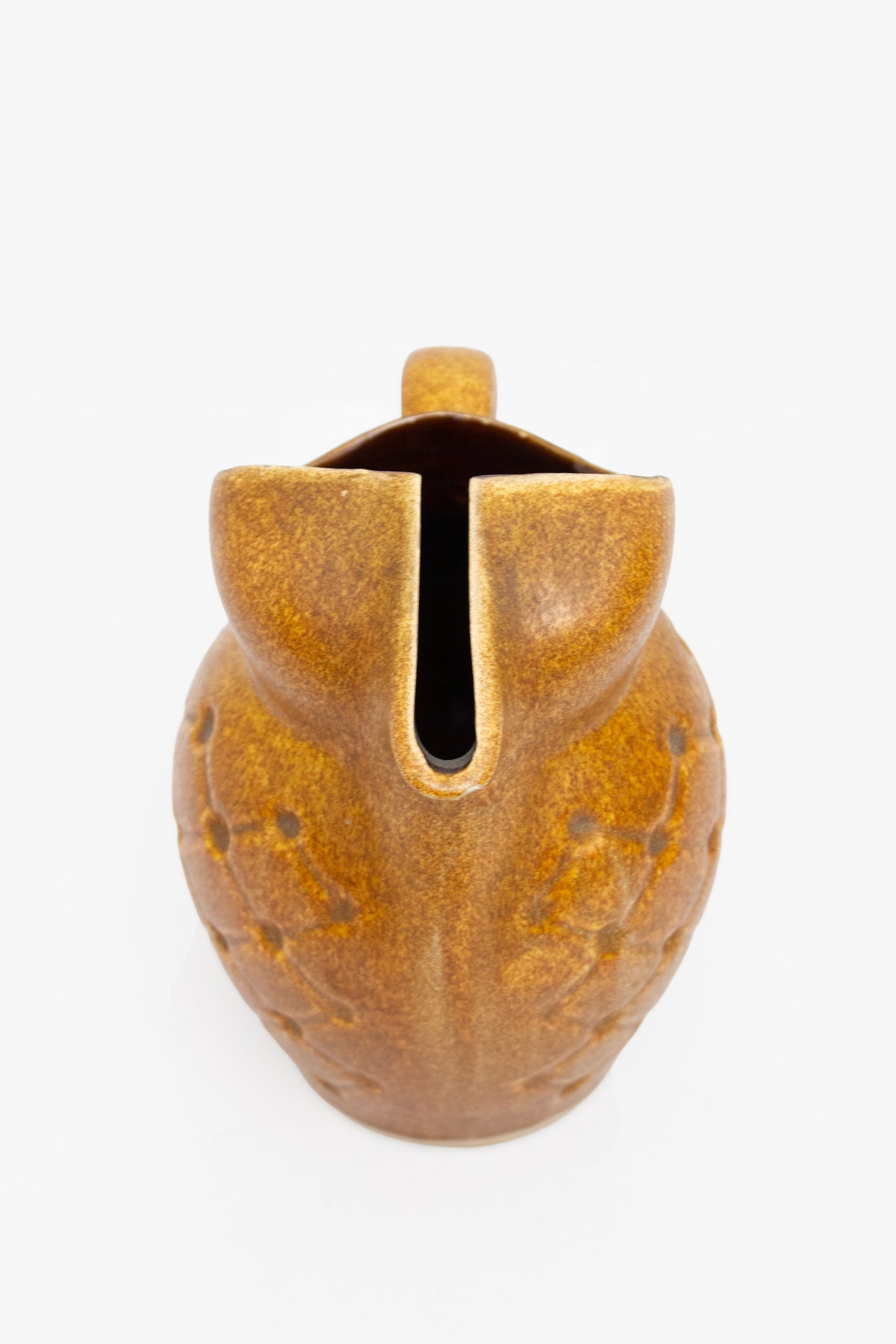 Vintage bruine keramieken ‘uil’ karaf Mireille 