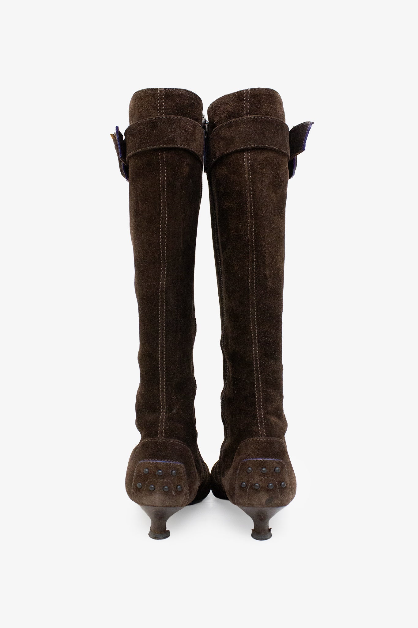 Bruine suède Tod’s kitten heel laarzen