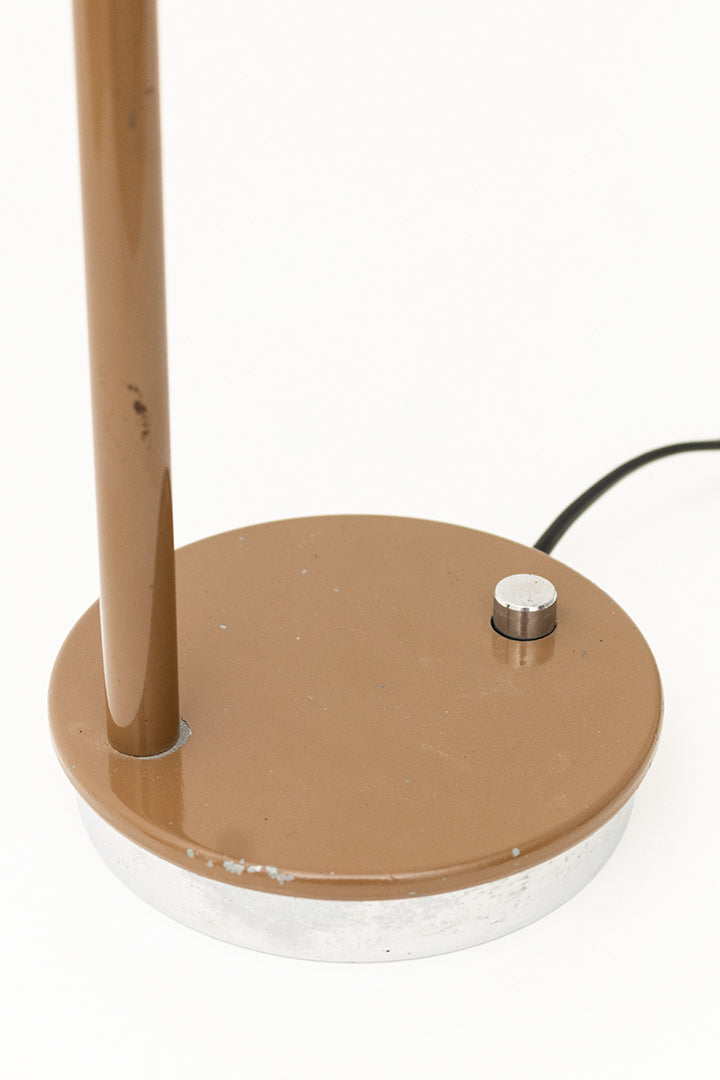 Bruine vintage bureaulamp trompet