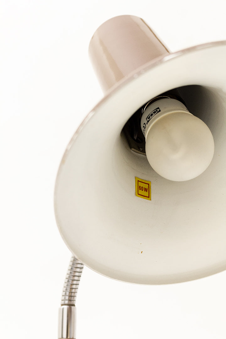 Bruine vintage bureaulamp trompet