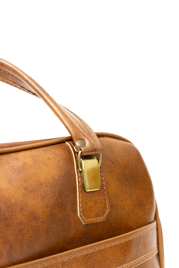 Bruine vintage handtas van skai-leer