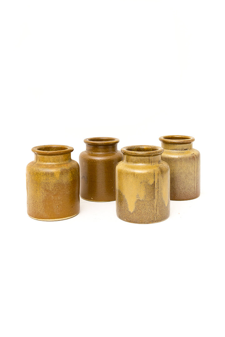 Bruine vintage keramieken pot met naturel look