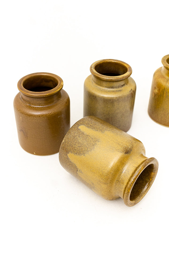 Bruine vintage keramieken pot met naturel look