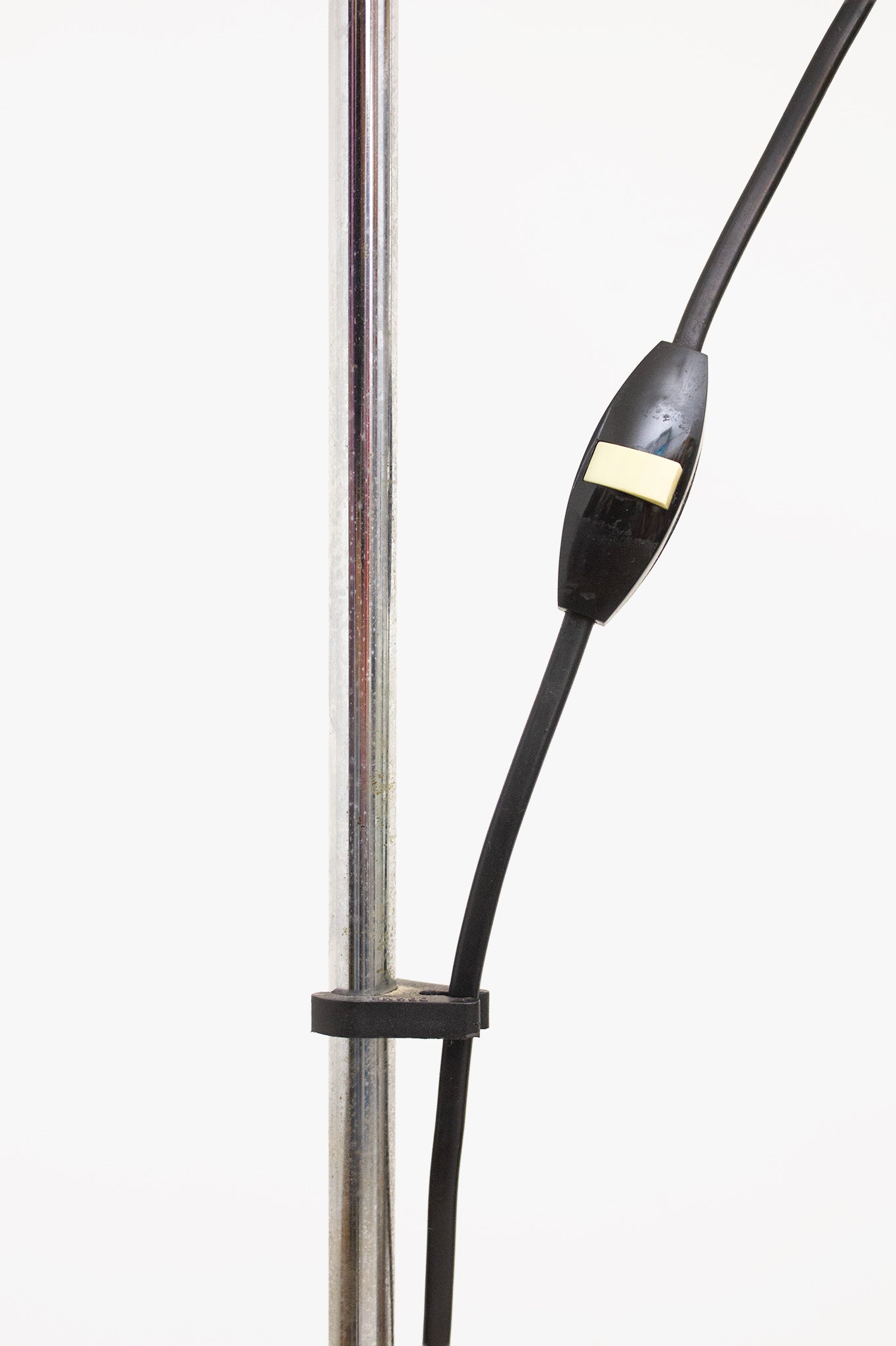 Metalen jaren 70 vloerlamp met bruine spot