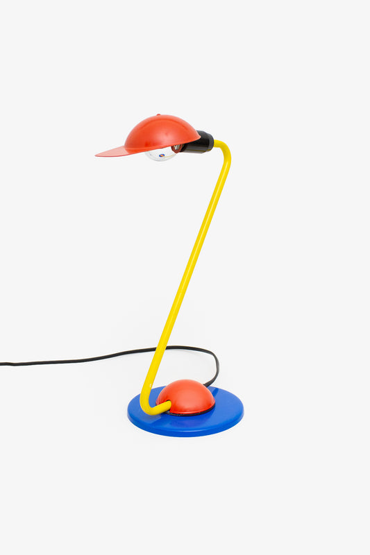 Jaren 80 Hema Memphis stijl bureaulamp met petje