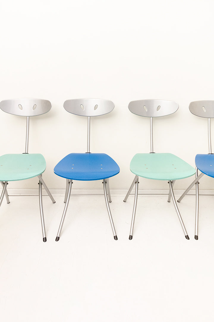 Chiaramonte & Marin x Bonaldo vintage Piu klapstoel in groen of blauw