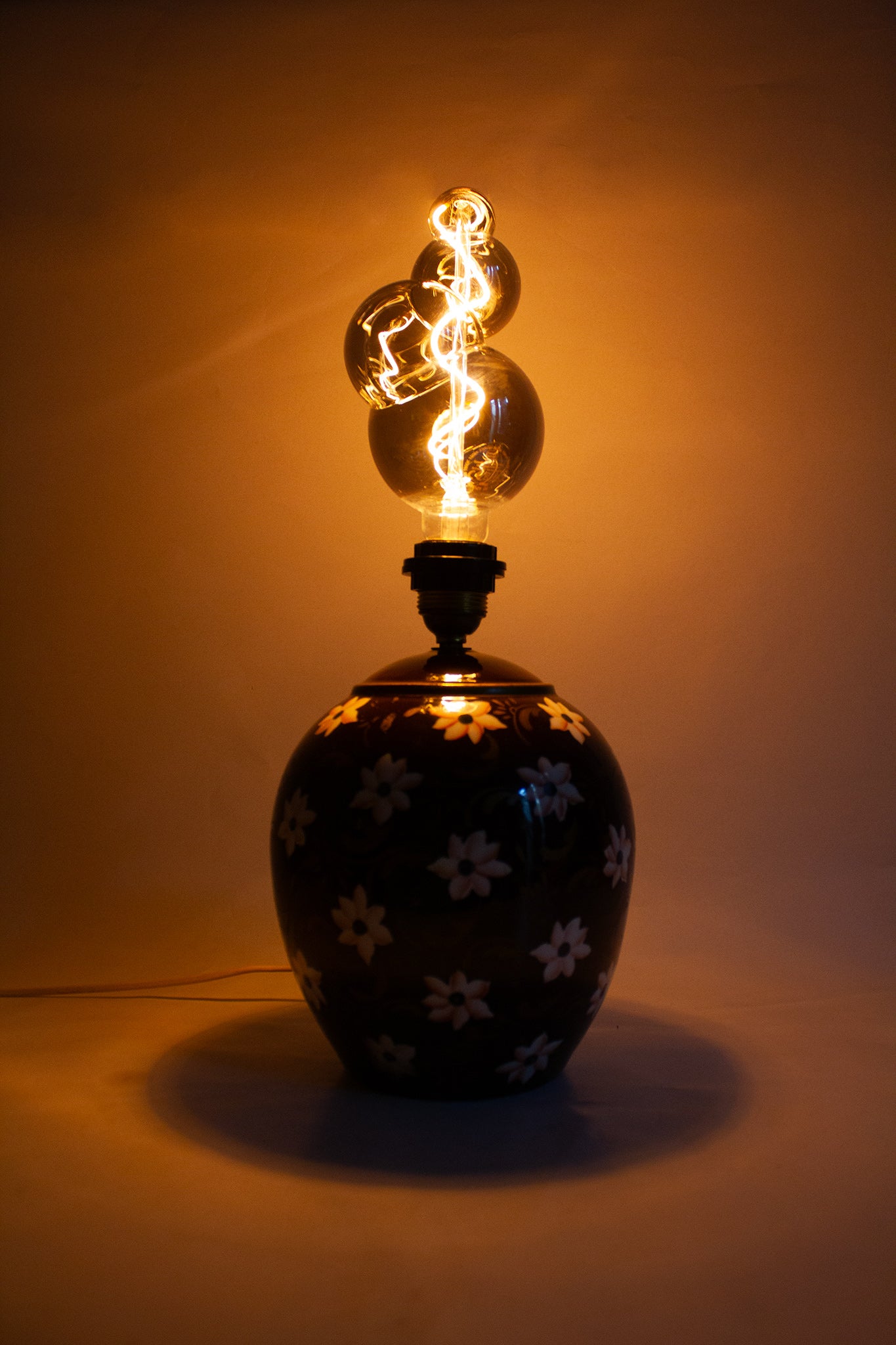 Chinese vintage bruine 7 petal lotus lamp