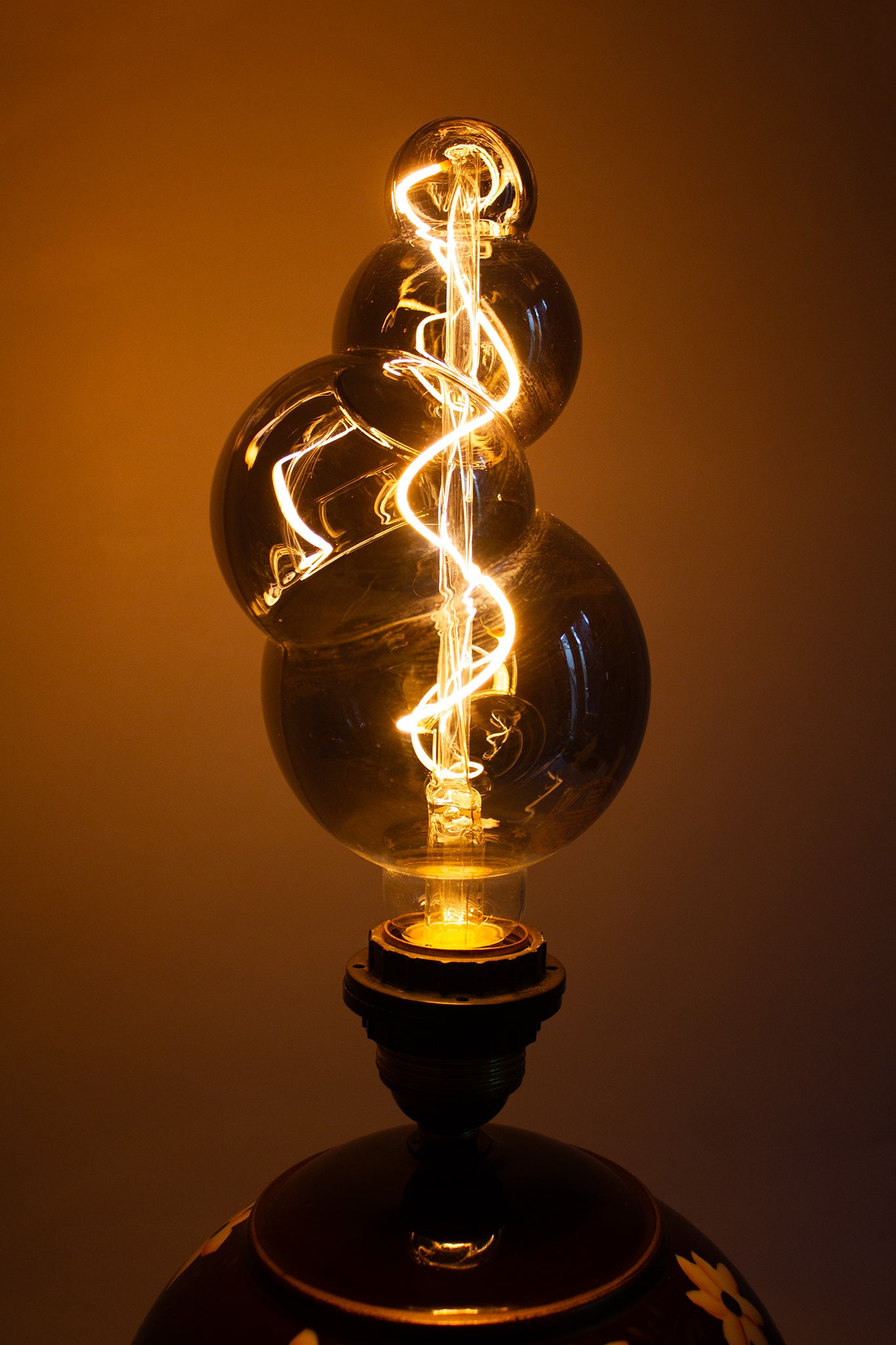 Chinese vintage bruine 7 petal lotus lamp