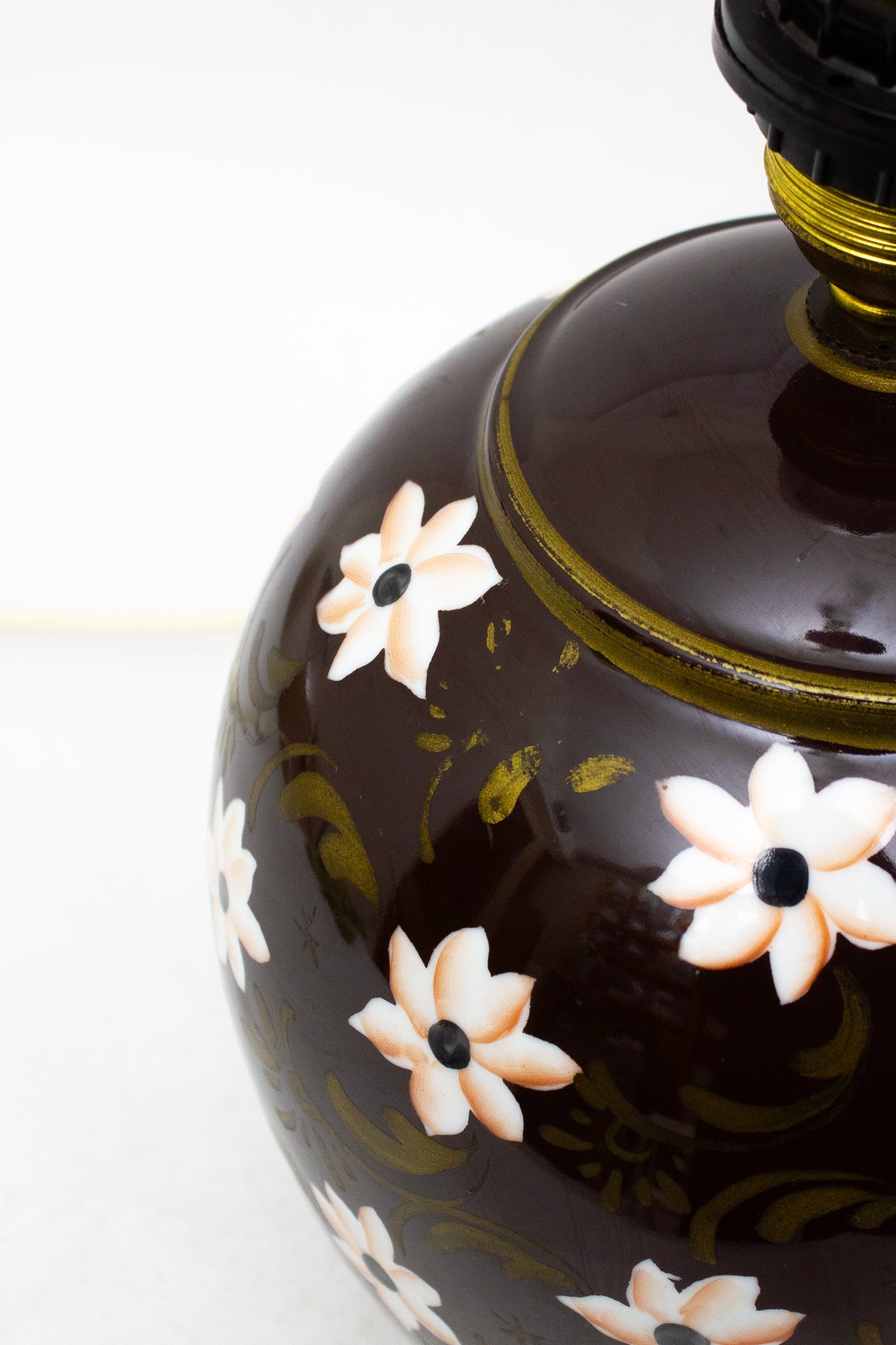 Chinese vintage bruine 7 petal lotus lamp