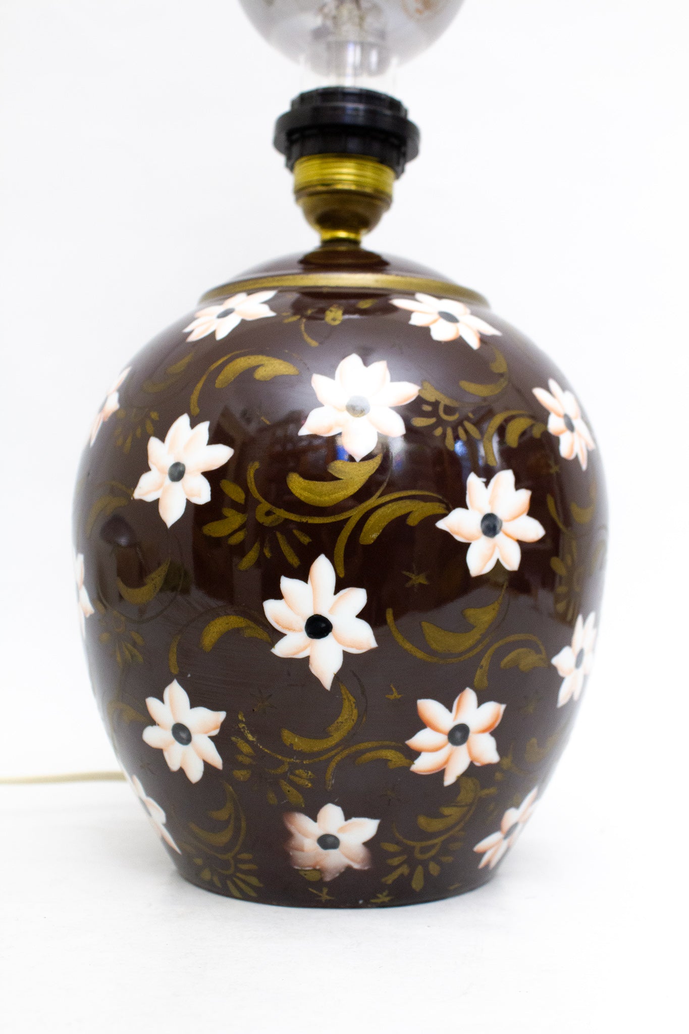 Chinese vintage bruine 7 petal lotus lamp