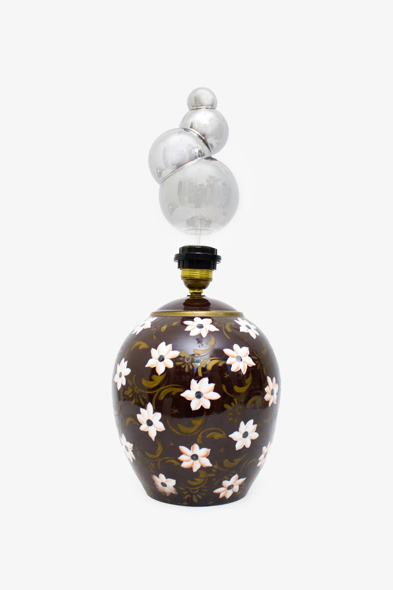 Chinese vintage bruine 7 petal lotus lamp