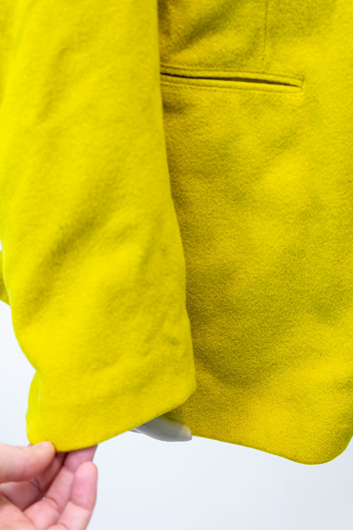 Colbert Jean Paul Gaultier Homme neon geel wol met dubbele rij knopen vintage