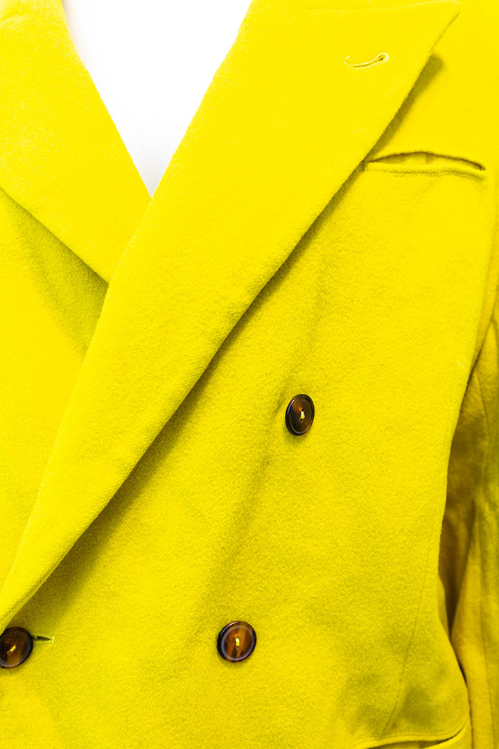 Colbert Jean Paul Gaultier Homme neon geel wol met dubbele rij knopen vintage