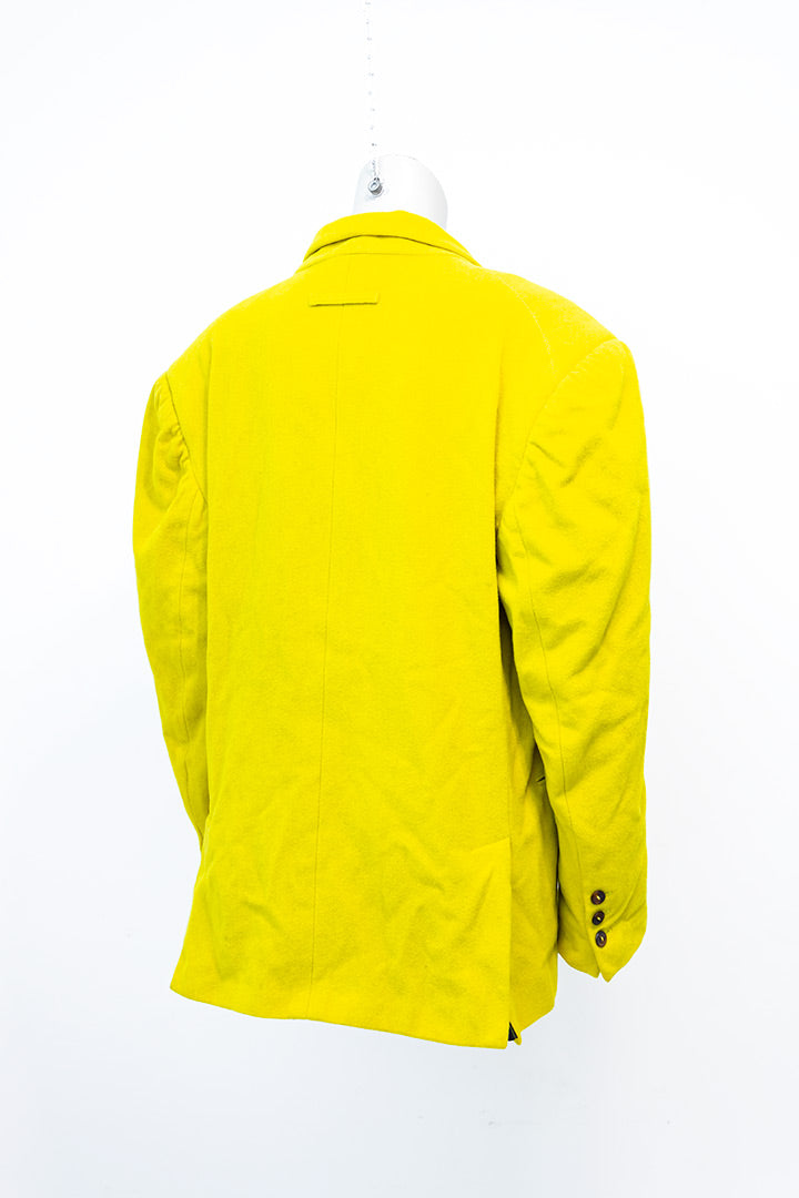 Colbert Jean Paul Gaultier Homme neon geel wol met dubbele rij knopen vintage