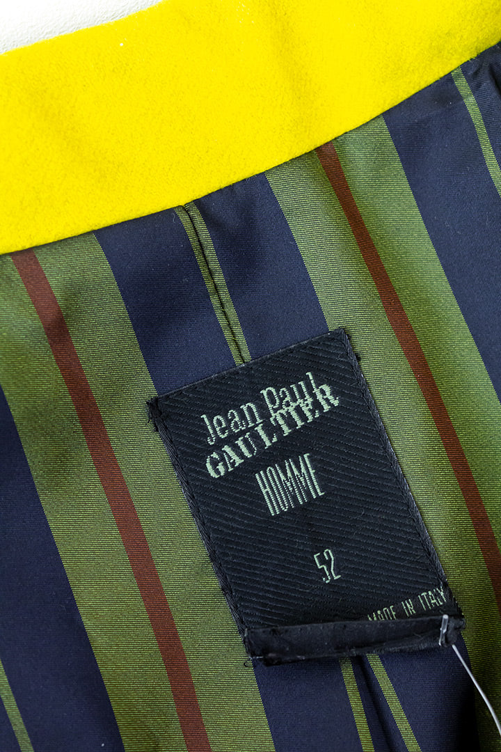 Colbert Jean Paul Gaultier Homme neon geel wol met dubbele rij knopen vintage